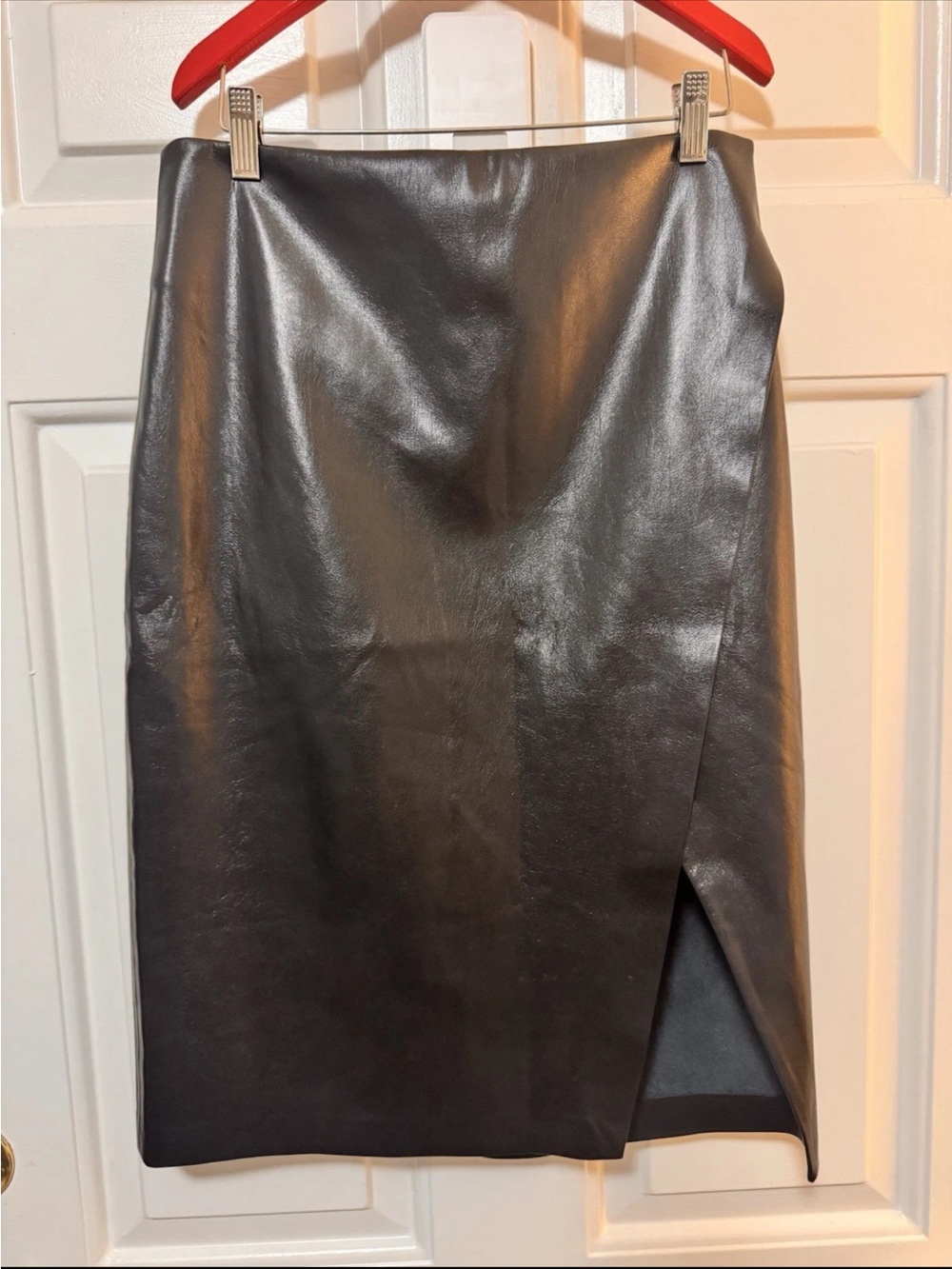 Alice + Olivia Women's Skirt, Faux Leather Midi, Black, Size 10